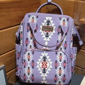 Montana West Aztec Print Purple Backpack or Baby Bag NWT